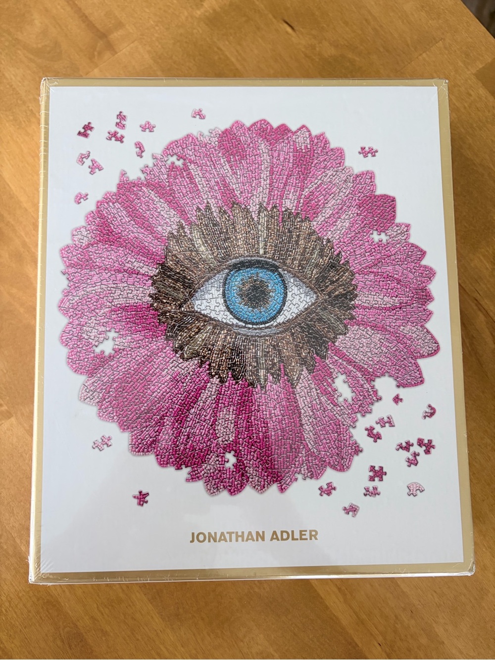 Jonathan Adler Pink & Blue Eye Floral Print puzzle by Galison